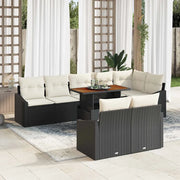 Set Divano da Giardino con cuscino 9 pcs Nero e Crema 3349851