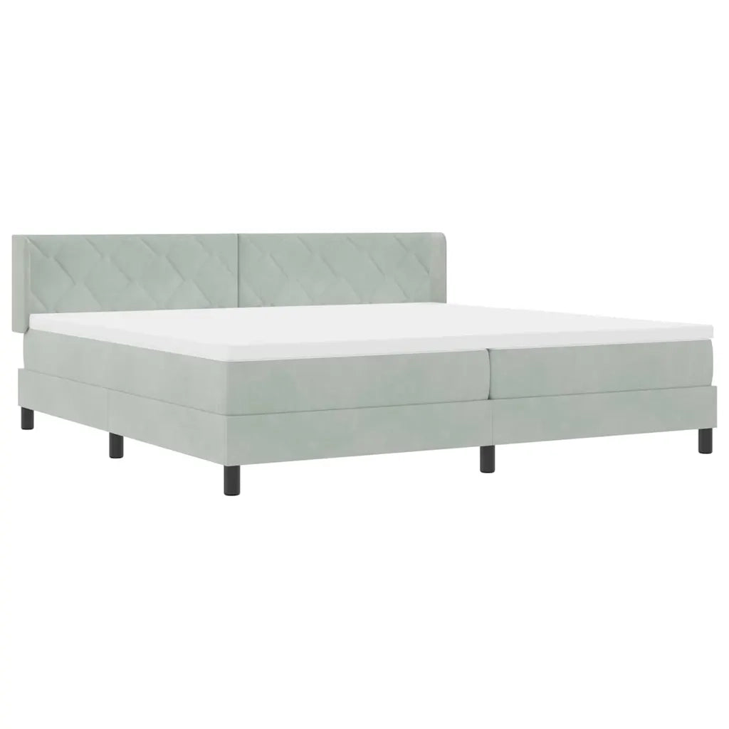 Letto a molle Grigio chiaro 200 x 200 cm Poliestere