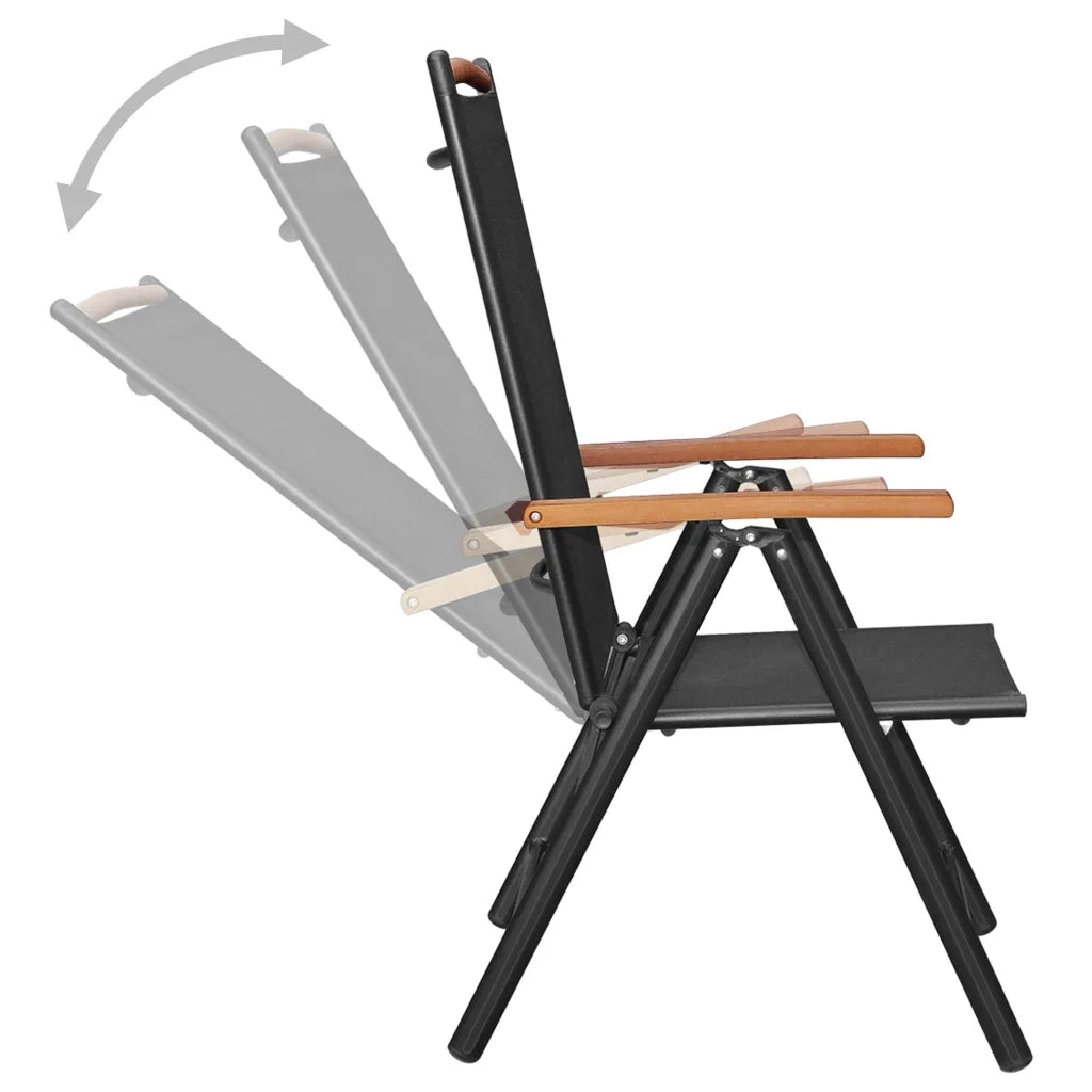 Set da Pranzo da Giardino 5 pz in Alluminio Nero 3070628