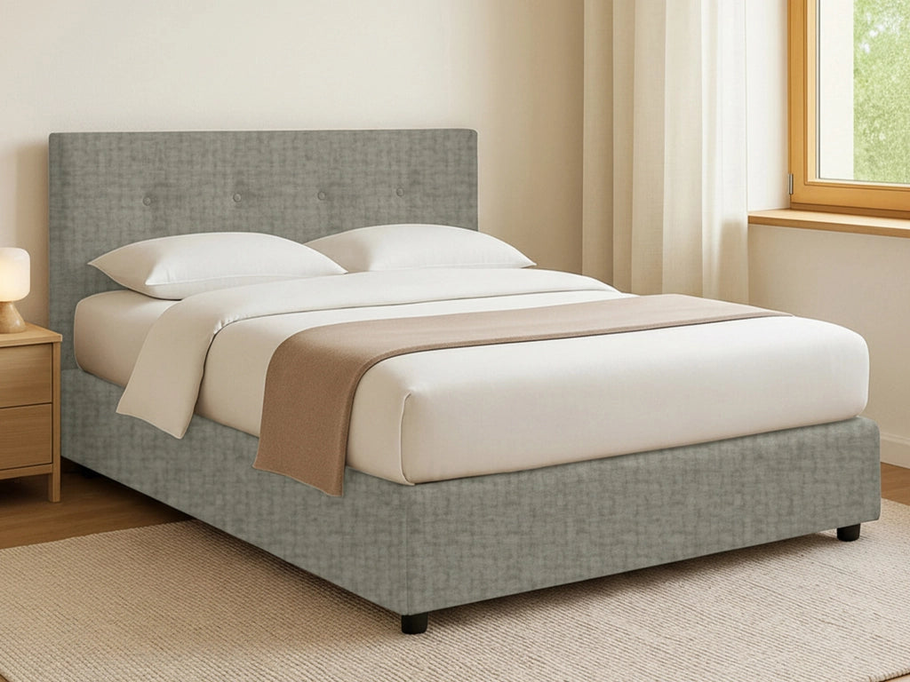 Preston, Letto Matrimoniale Sfoderabile Made in Italy, Grigio