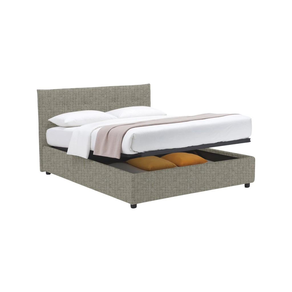 Preston, Letto Matrimoniale Sfoderabile Made in Italy, Grigio