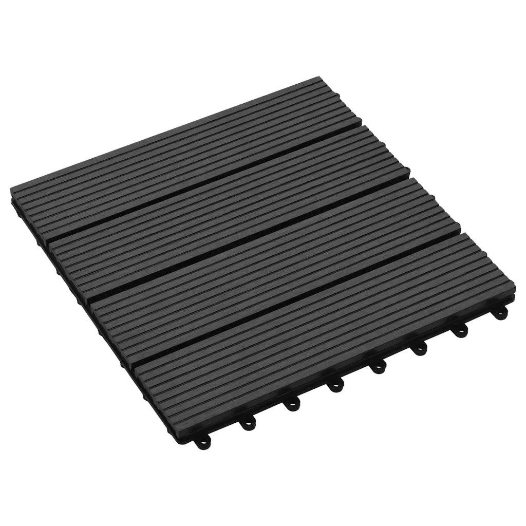 Piastrella per Decking 11 pcs Nero 30 x 30 cm WPC 42046668