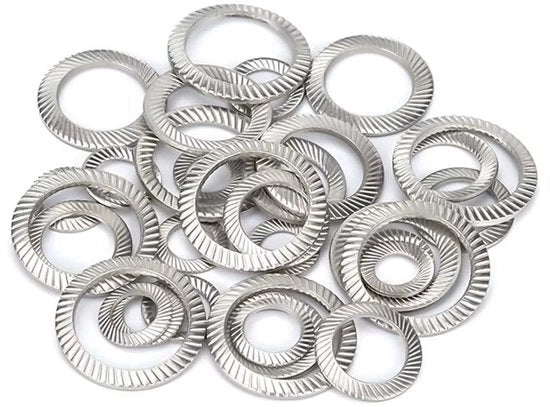 Anelli di chiusura in acciaio inossidabile - Anelli di chiusura a griglia - Anelli di chiusura antiscivolo - 90 pezzi - Diametro interno 2,5-30 mm