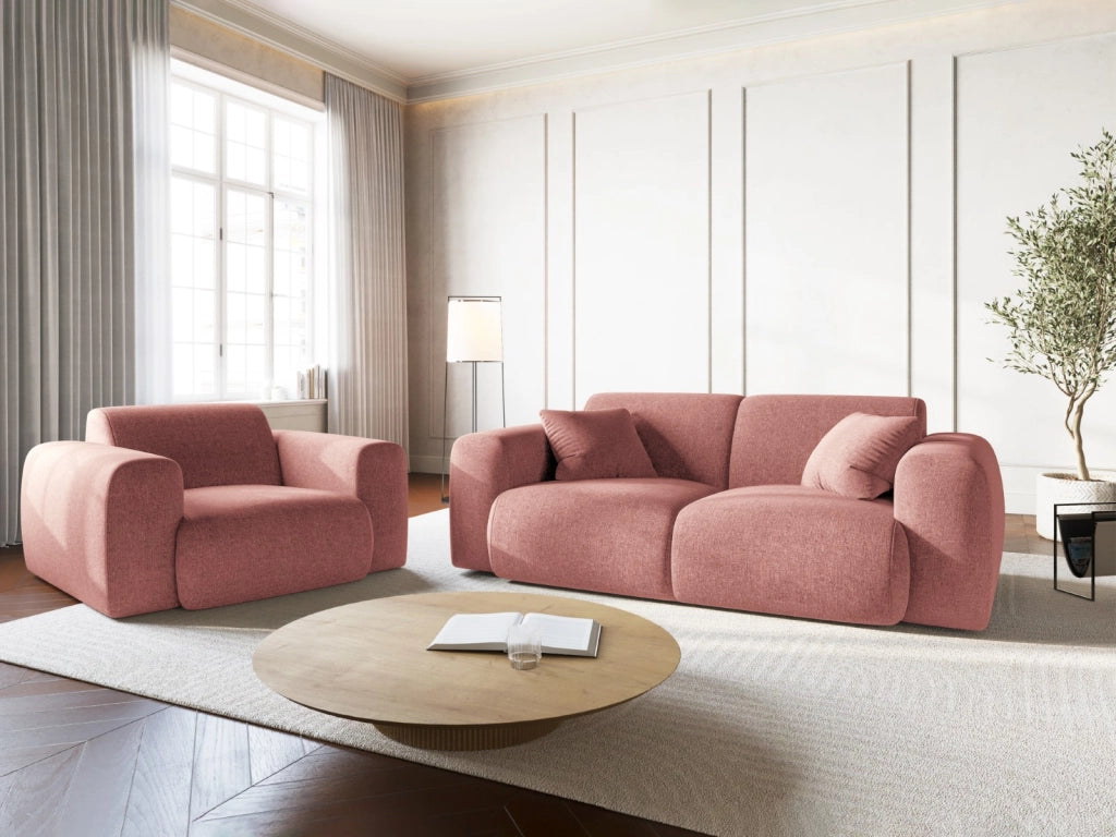 Cosmopolitan Design - Poltrona "Nolio" 2 posti in ciniglia rosa 