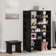 Mobile per scarpe 2 pcs Rovere Nero Legno multistrato 8000381