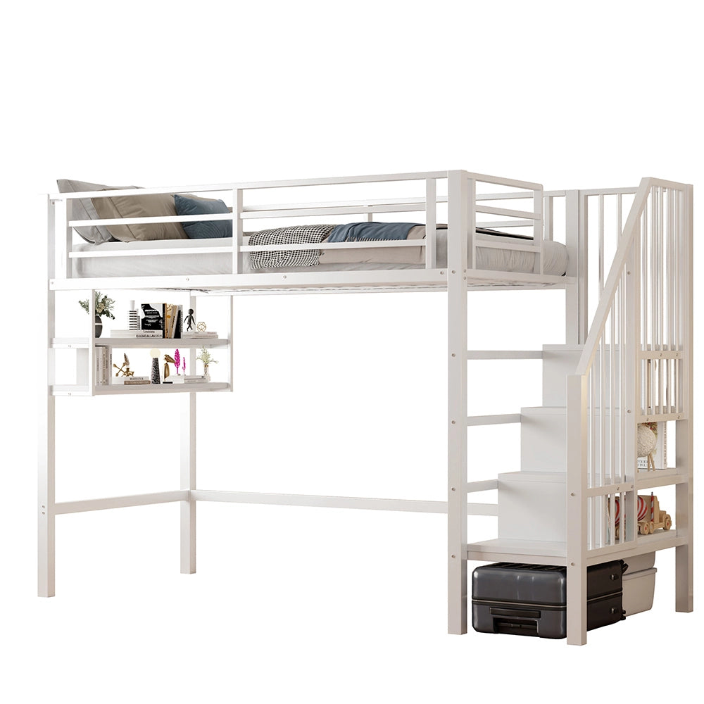 Letto a soppalco - Xylo - 90x200 cm contenitore bianco