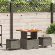 Set da Pranzo per Giardino Grigio polyrattan 42007915