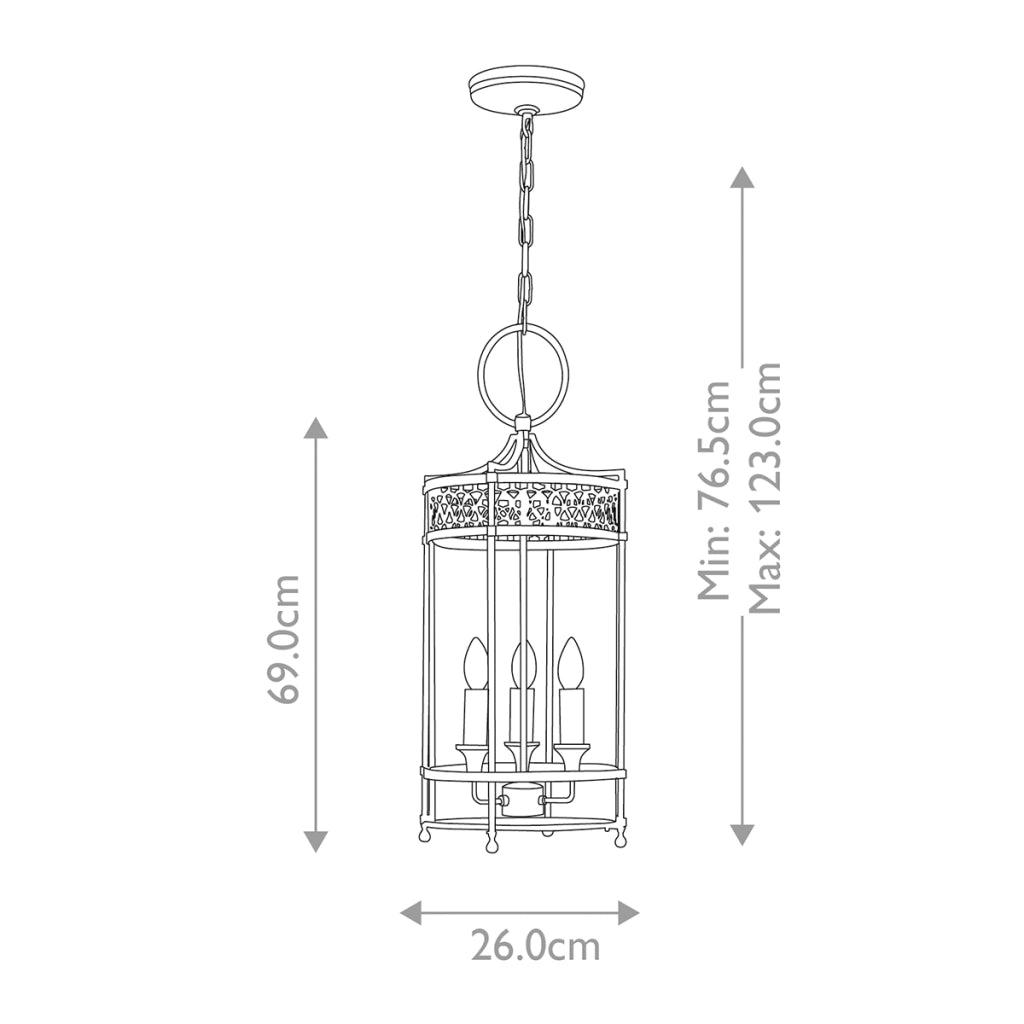 Lampada a sospensione rustica nichel Guildhall 3xE14 Elstead