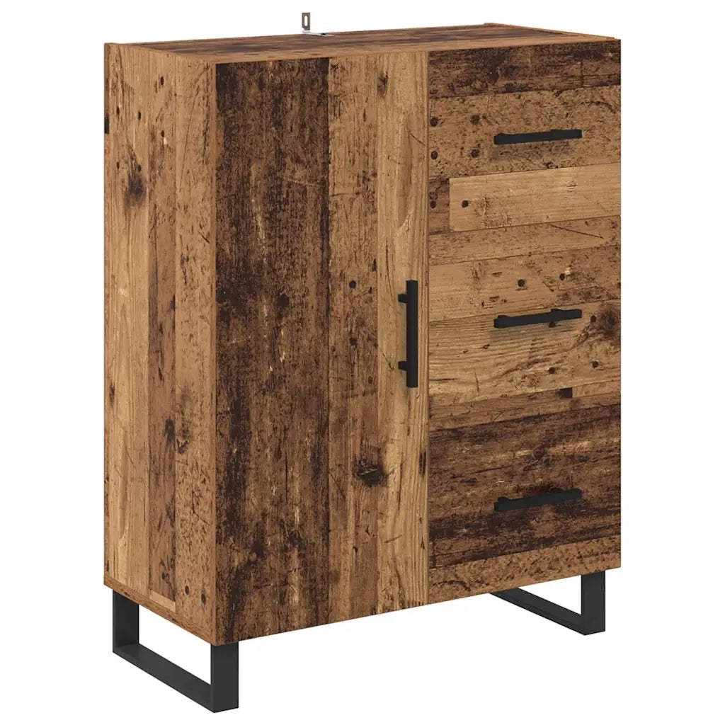 Credenza 2 pcs Legno vecchio Legno Stratificato e Vetro 3415681