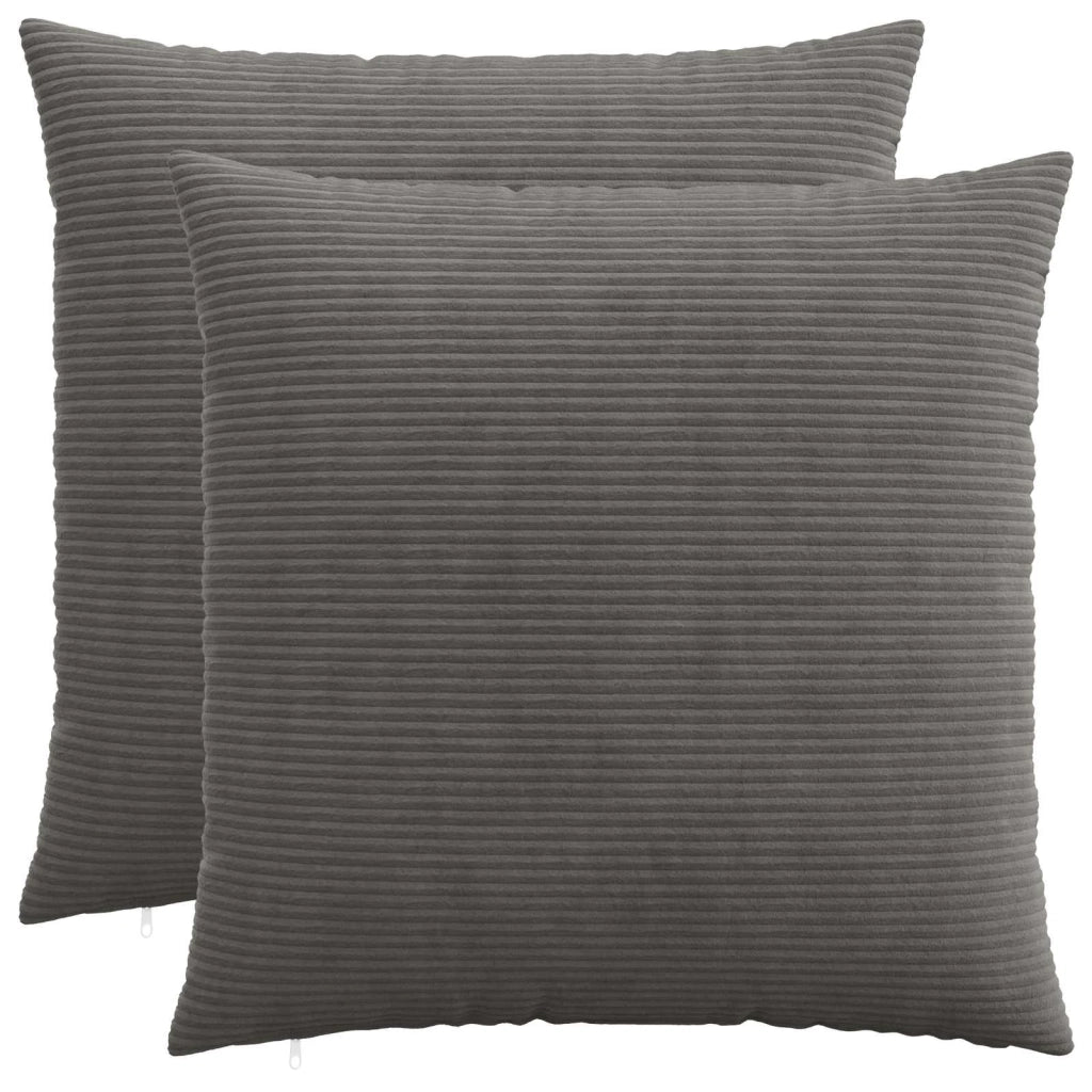 Federa 2 pcs HEERLEN Grigio Scuro 80 x 80 cm corduroy 913583