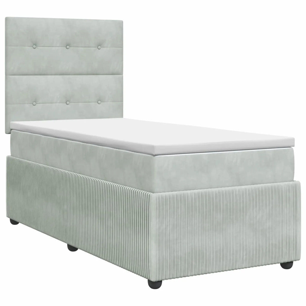 Letto box spring con materasso Grigio Chiaro 90 x 190 cm 3454511