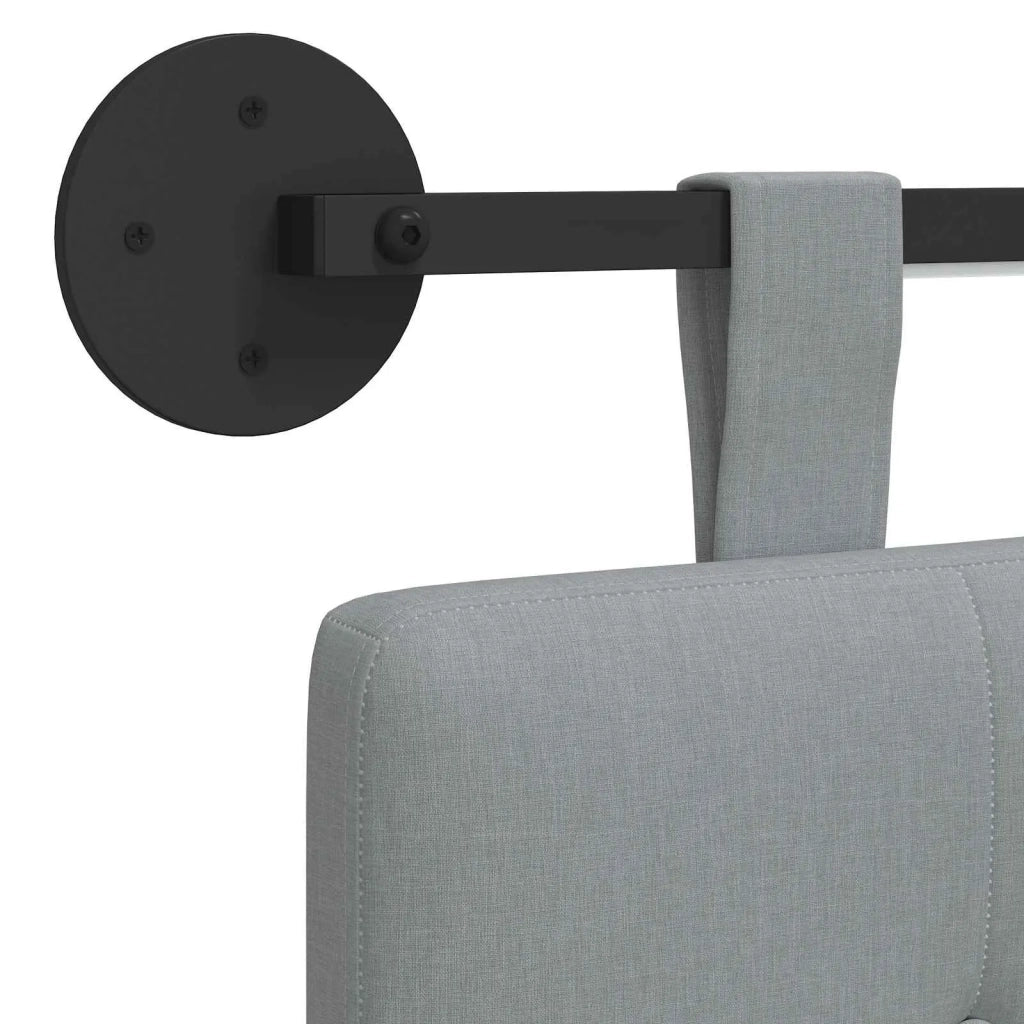 Testiera sospesa Con luce LED Grigio Chiaro Tessuto 3424366
