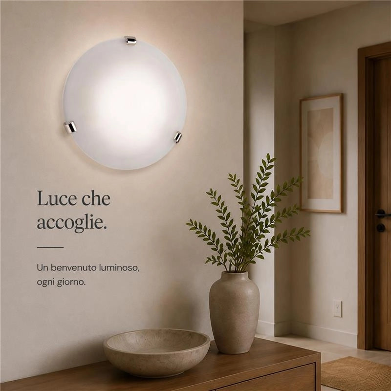 DUNA LAMPADA PLAFONIERA DA SOFFITTO E27 1 LUCE 30CM BIANCA