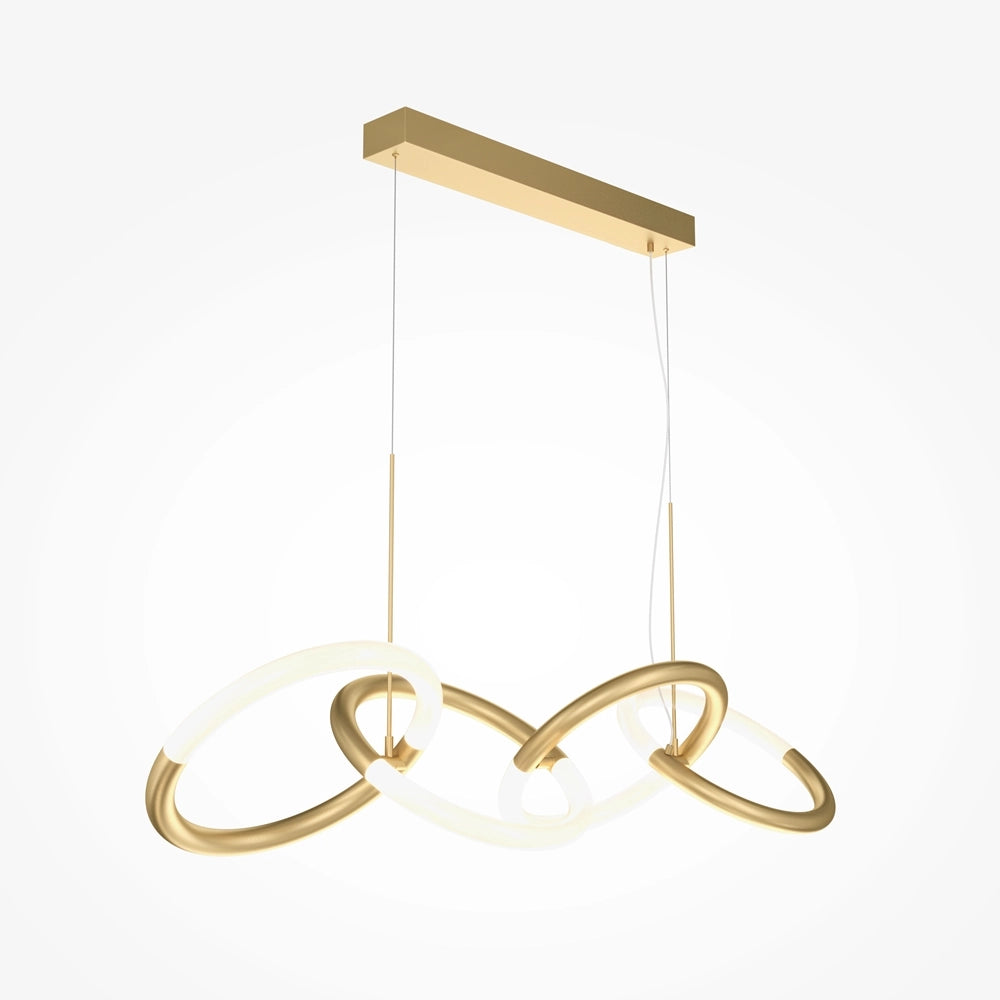 Lampadario LED Maytoni Node 4 luci ottone 3000K 120 cm