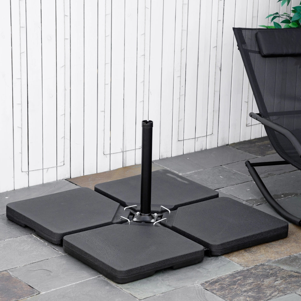 Base per Ombrellone 4 Pezzi Riempibile con Acqua ¨C Minimal ¨C Nero
