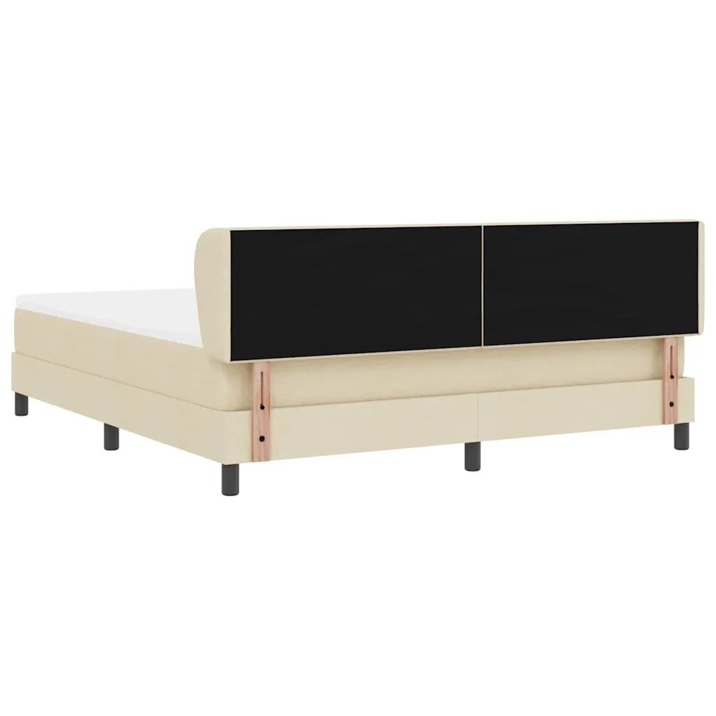 Letto a molle con materasso Crema 180 x 200 cm Tessuto 3340043