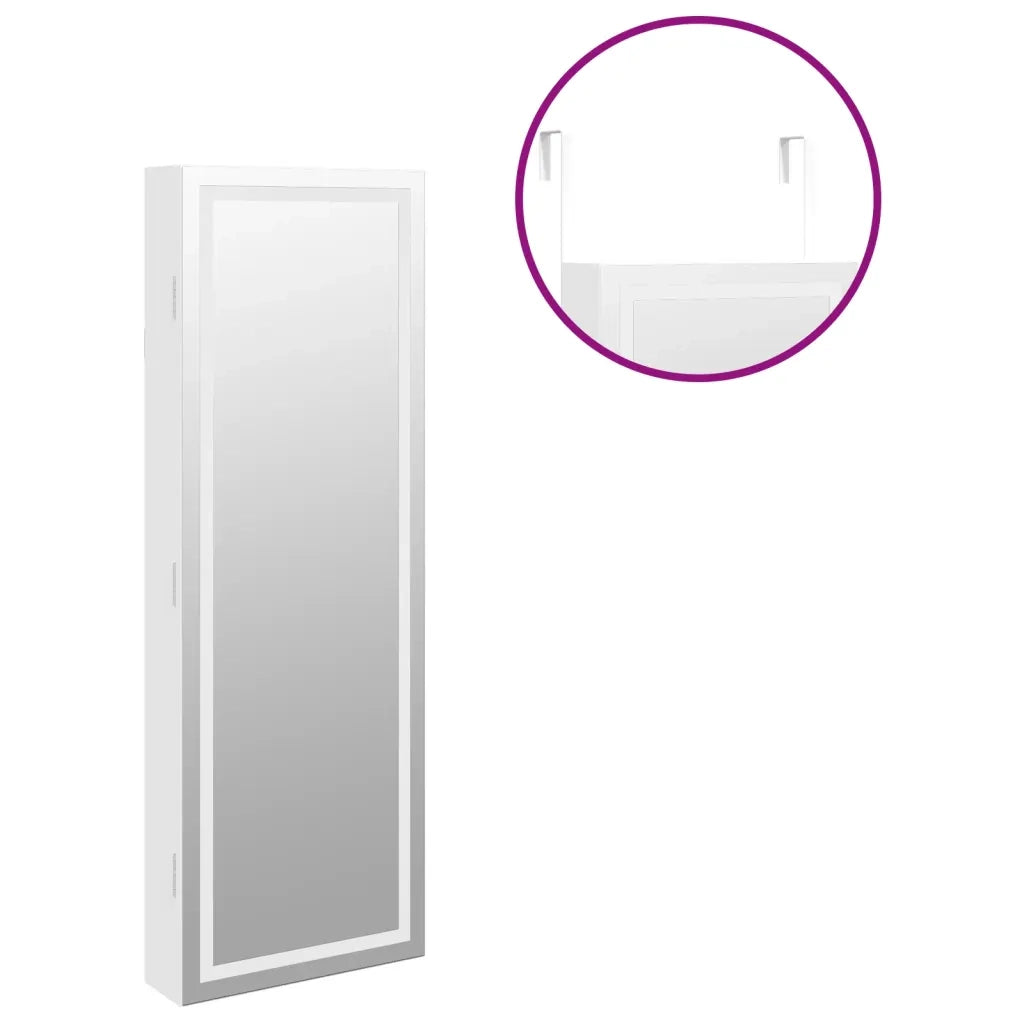 Armadio Portagioie a Specchio con Luci LED a Parete Bianco CFW8164813