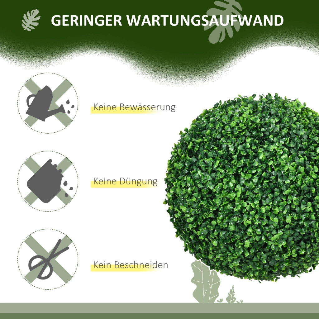 Set di 2 Palle di Bosso Artificiali ¨C Minimal ¨C Verde