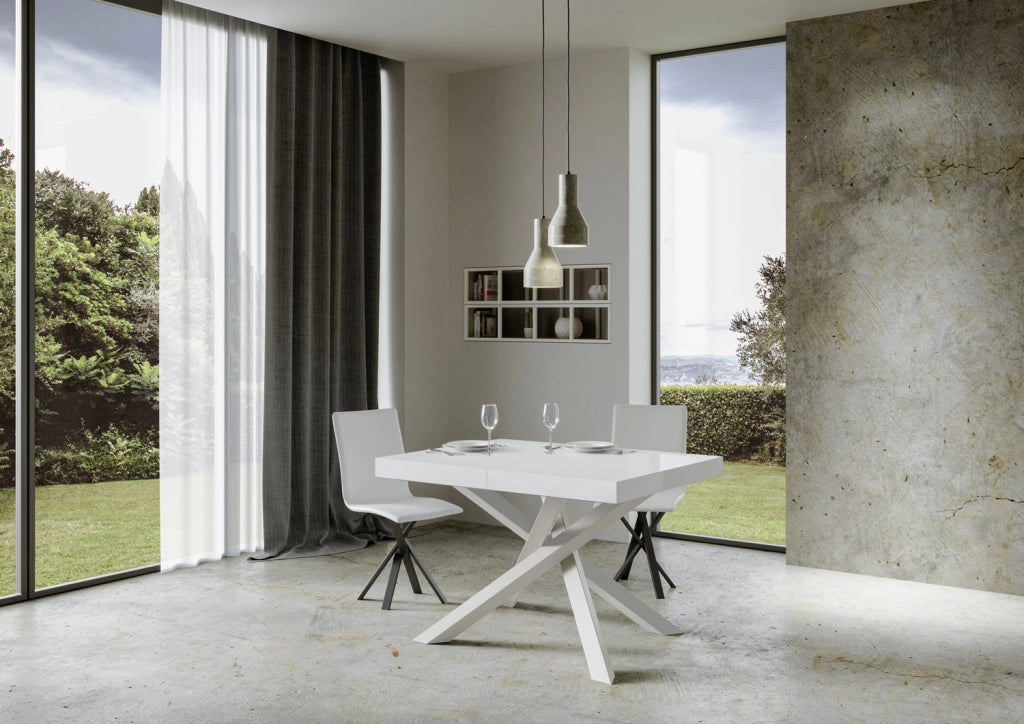 Tavolo allungabile 90x130/234 cm Volta bianco frassino telaio bianco