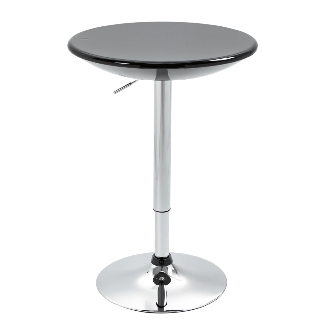 Tavolo da Bar Rotondo con Piano Girevole e Base in Acciaio ¨C Minimal ¨C Nero, ¦µ61x76-97cm