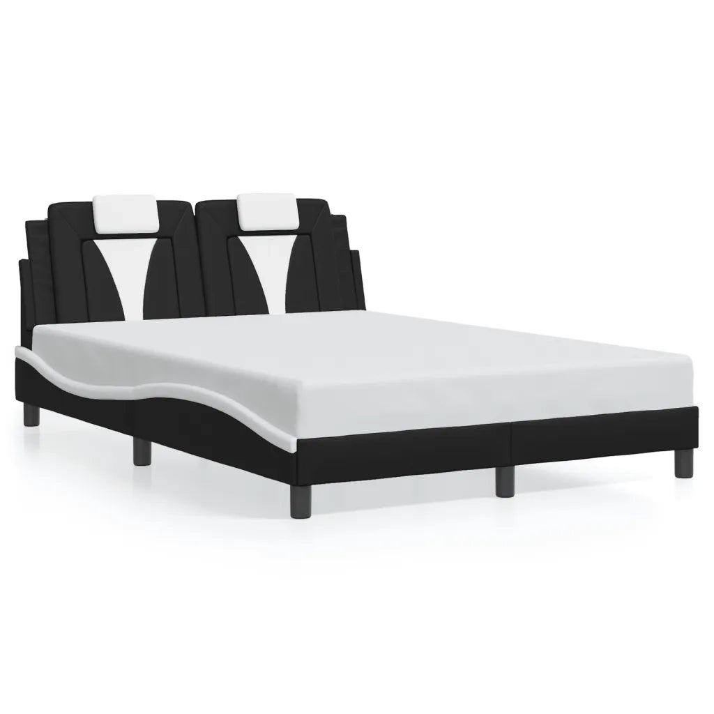 Giroletto Viana con LED senza Materasso Nero e Bianco 140x200 cm