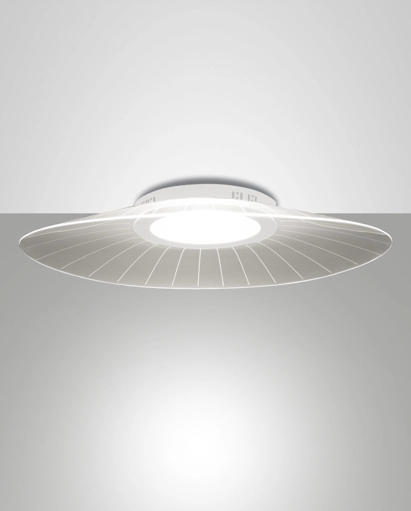 Vela Plafoniera LED Integrato 40W 5400lm 3000K Warm White Struttura in Metallo e Metacrilato Bianco 78x55cm Design Moderno ed Elegante Classe 1