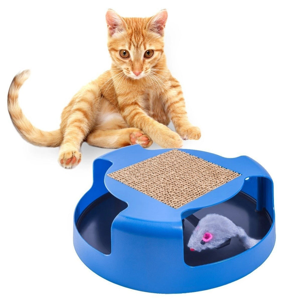 Trade Shop - Tiragraffi Tira Graffi Gioco Per Catti Gatto Circolare Con Topolino Interno -