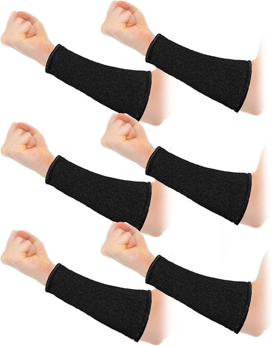 3 paia di protezioni bracciali per pelle sottile e ecchimosi, guantini di protezione per braccio snodabili, livello 5 di protezione contro ustioni (7,9 pollici) - nero