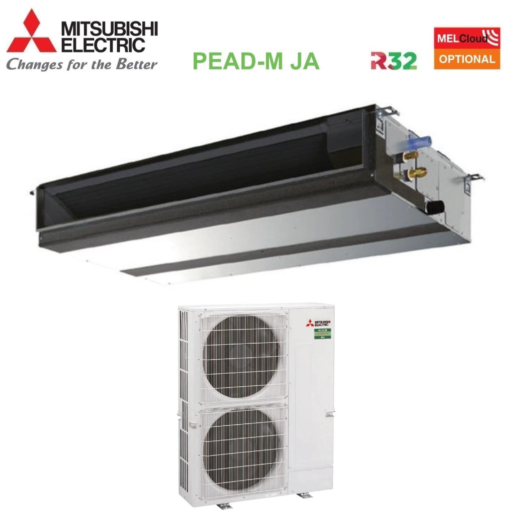 Climatizzatore Condizionatore Mitsubishi Electric Canalizzato Canalizzabile Inverter Media Prevalenza 48000 Btu PEAD-M140JA + PUZ-M140YKA Trifase R-32 Wi-Fi Optional