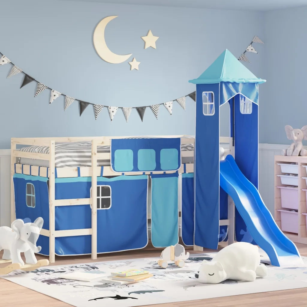 Tende per Letto a Soppalco con Torre Blu in Poliestere 835923
