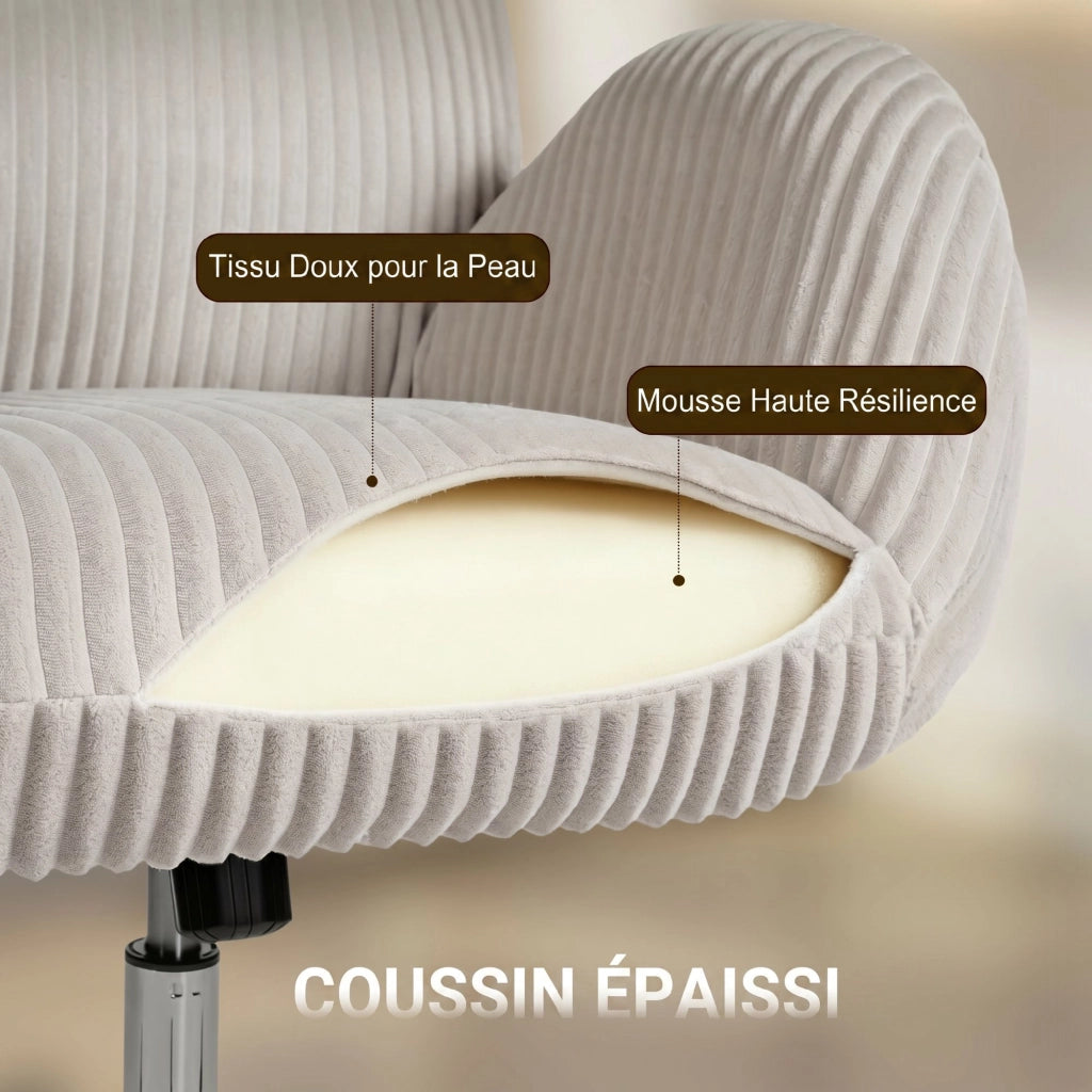 Sedia da ufficio ergonomica in velluto ¨C Minimal ¨C Grigio