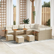 Set Divano da Giardino 13 pcs Beige polyrattan