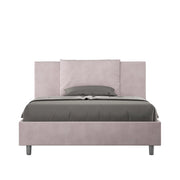 BS COM Letto una piazza e mezza contenitore imbottito 130x210 microfibra glicine