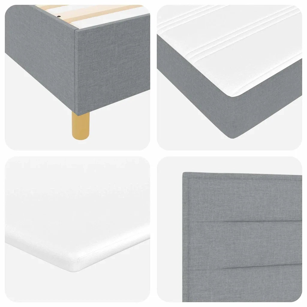 Letto a molle con materasso Grigio chiaro 80 x 200 cm Tessuto 3341735
