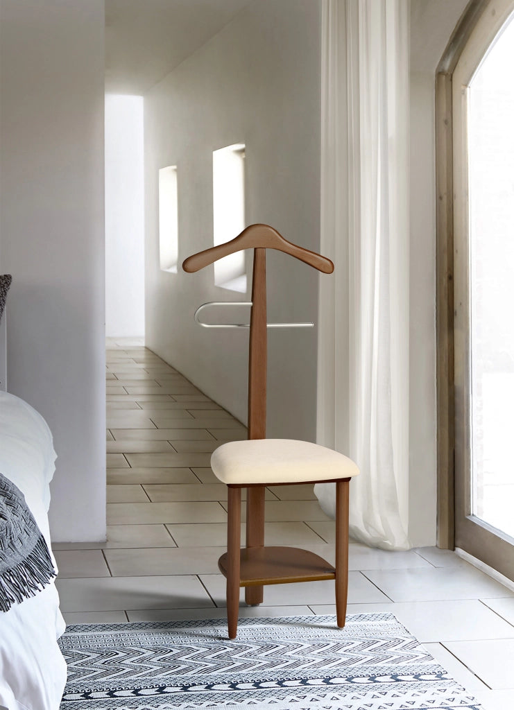 Sedia-Servomuto Herdasa legno di faggio noce 105x45x41