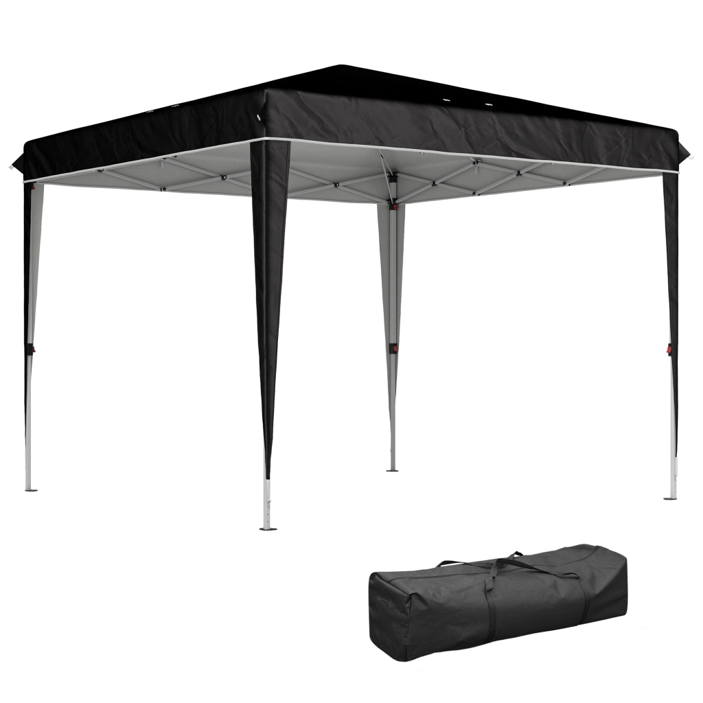 Gazebo da Giardino 3x3m ¨C Xylo ¨C Metallo e Tessuto Oxford Nero, Altezza Regolabile