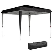 Gazebo da Giardino 3x3m ¨C Xylo ¨C Metallo e Tessuto Oxford Nero, Altezza Regolabile