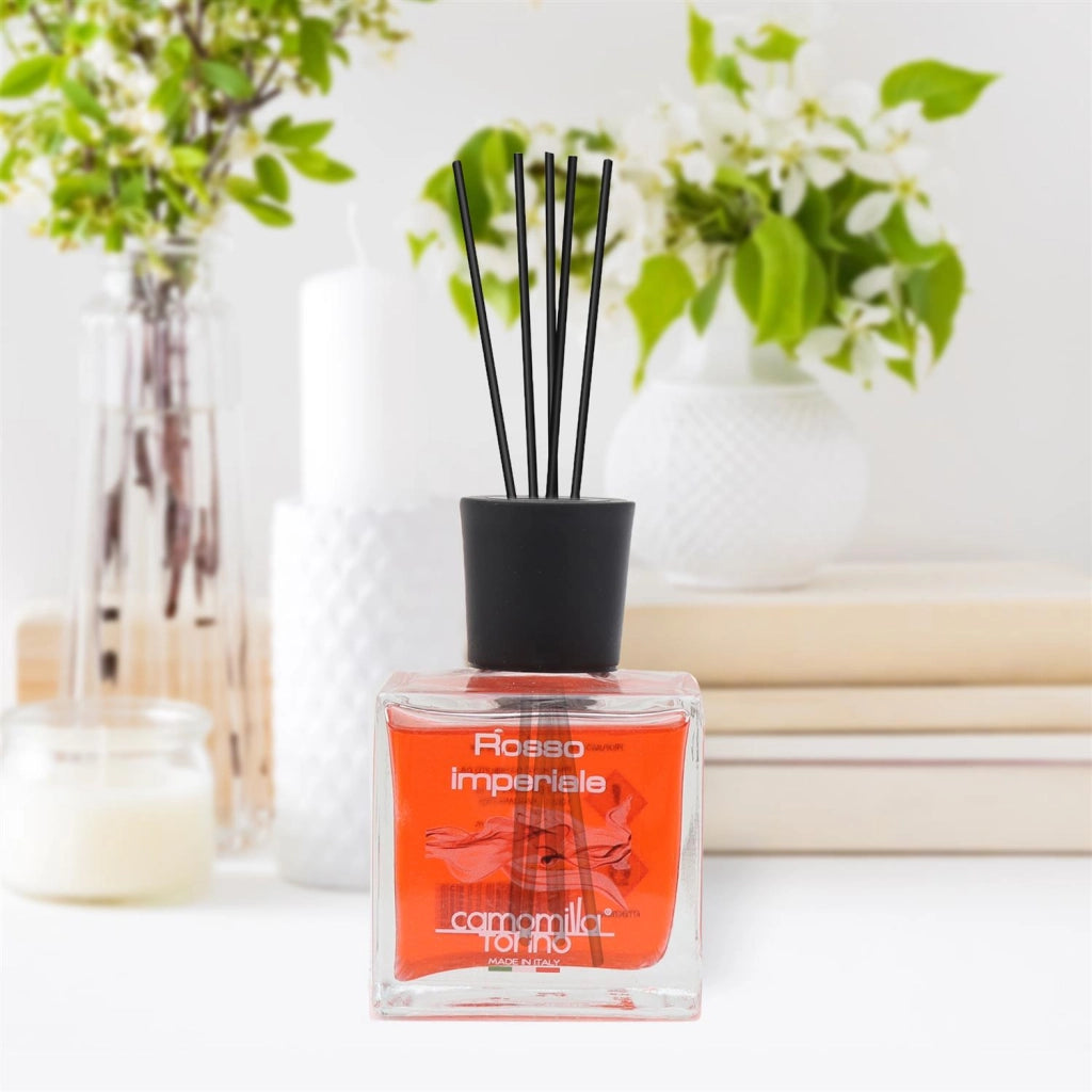 CAMOMILLA TORINO DIFFUSORE PER AMBIENTE CON BASTONCINI ROSSO IMPERIALE 100 ML