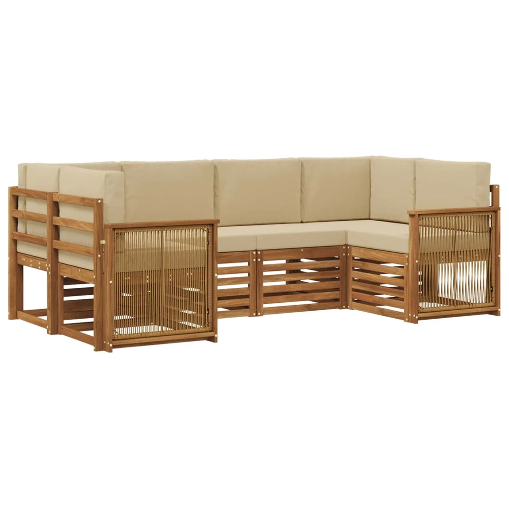 Set di divani da esterno 5 pz Naturale 3384779
