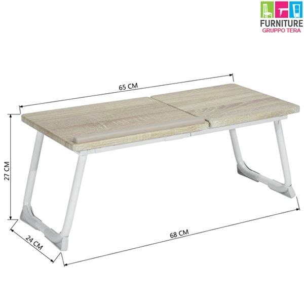 Tavolino Vassoio Pieghevole da Letto Divano 65x30 cm per Notebook PC Laptop