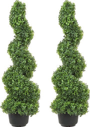 Pianta Artificiale di Buxus - 2 Pezzi - Spirale - per Interno e Esterno