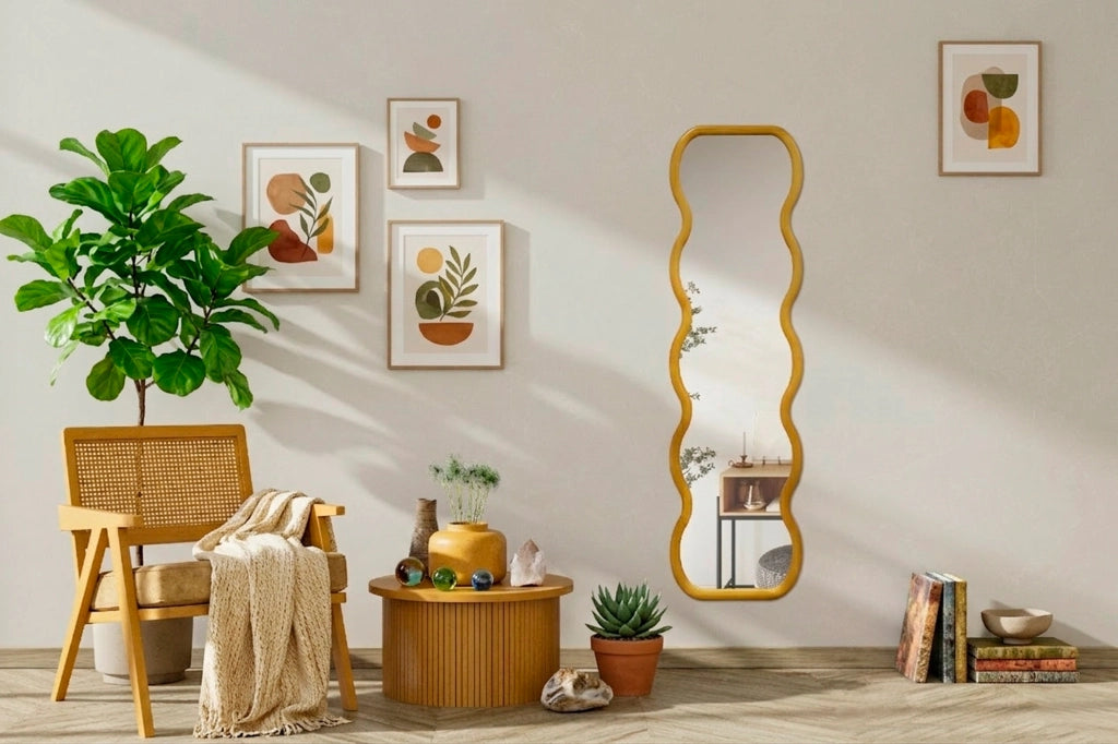 Specchio organico Hispanohogar pino naturale 150x40