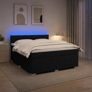 Letto box spring con materasso Nero 180 x 200 cm Tessuto 3452735