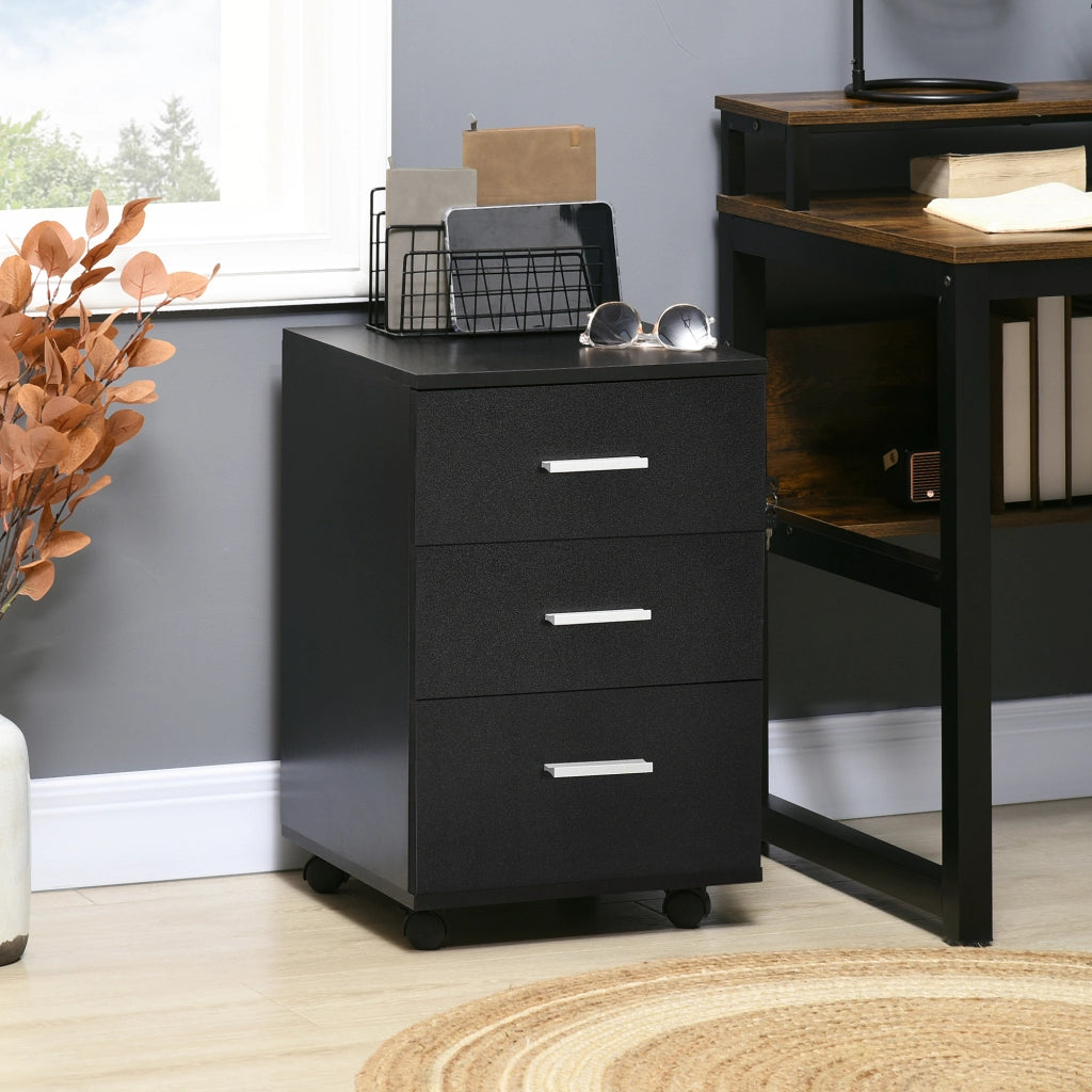 Cassettiera con ruote ¨C Minimal ¨C Nero 40x40x61,5 cm