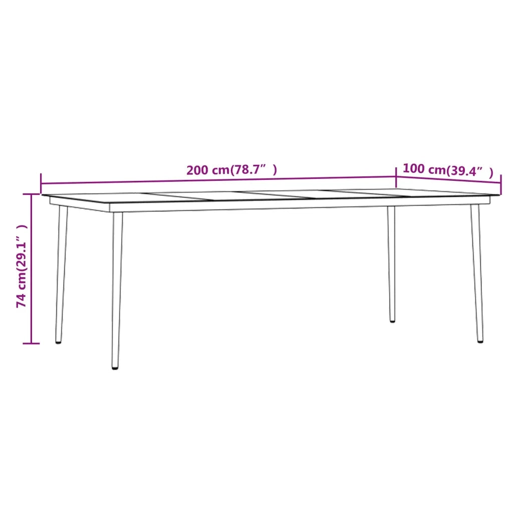 Set da Pranzo da Giardino 7 pz con Cuscini Grigio 3099489
