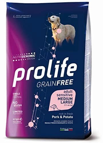 prolife - Grain Free Adult Sensitive Medium/Large al Maiale e Patate da 10 kg