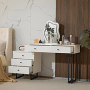 TAVOLO DA TOELETTA 100x40 cm Bianco con specchio LED regolabile