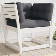 Divano Giardino con Braccioli con Cuscini Legno Pino Bianco 844695
