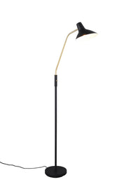 Lampada da terra nera ottone braccio flessibile 145cm E27