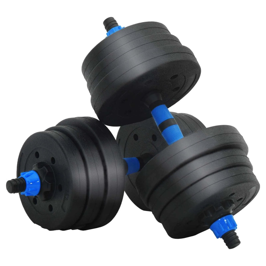 Set Manubri e Bilanciere 2-in-1 20 kg Nero e Blu 42023464